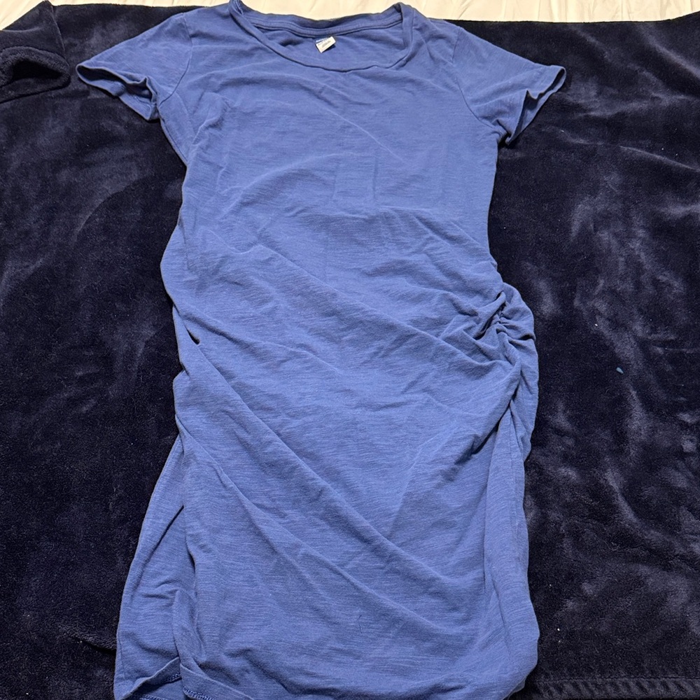 Casual Blue Maternity T-Shirt Dress